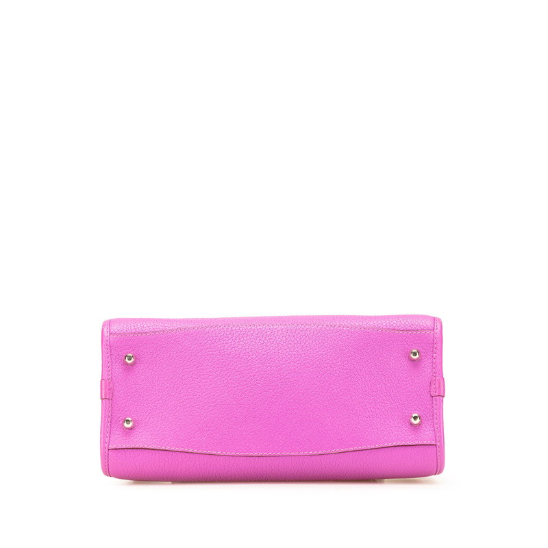 ロエベ アナグラム アラモ28 ショルダーバッグ ハンドバッグ 2WAY パープル レザー レディース LOEWE 【中古】