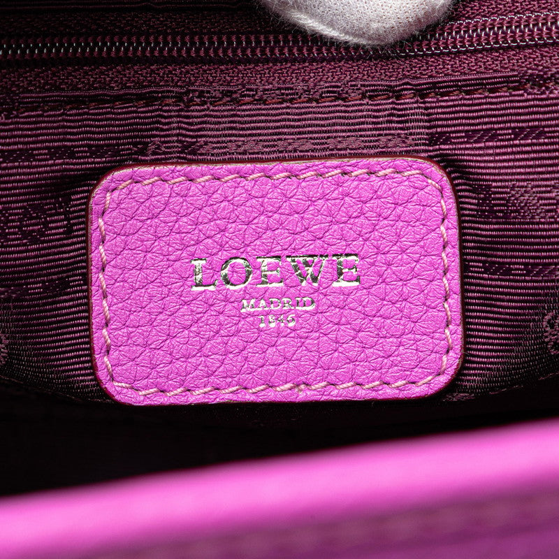 ロエベ アナグラム アラモ28 ショルダーバッグ ハンドバッグ 2WAY パープル レザー レディース LOEWE 【中古】