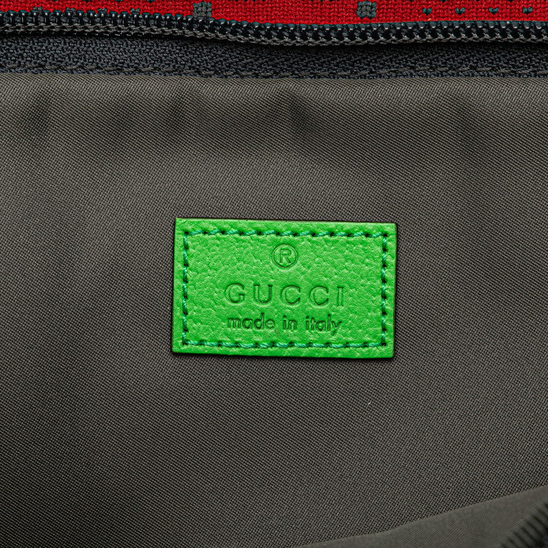グッチ GGナイロン ベルトバッグ ボディバッグ ウエストバッグ 752102 レッド グレー ナイロン ラバー レディース GUCCI 【中古】