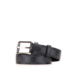ルイ ヴィトン ダミエ グラフィット サンチュール フォース ベルト 95/38 M9636 ブラック シルバー PVC メタル メンズ LOUIS VUITTON 【中古】