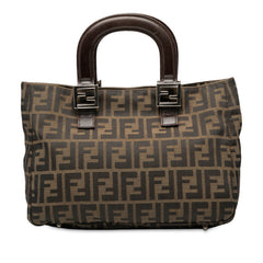 フェンディ ズッカ ハンドバッグ ブラウン キャンバス レザー レディース FENDI 【中古】