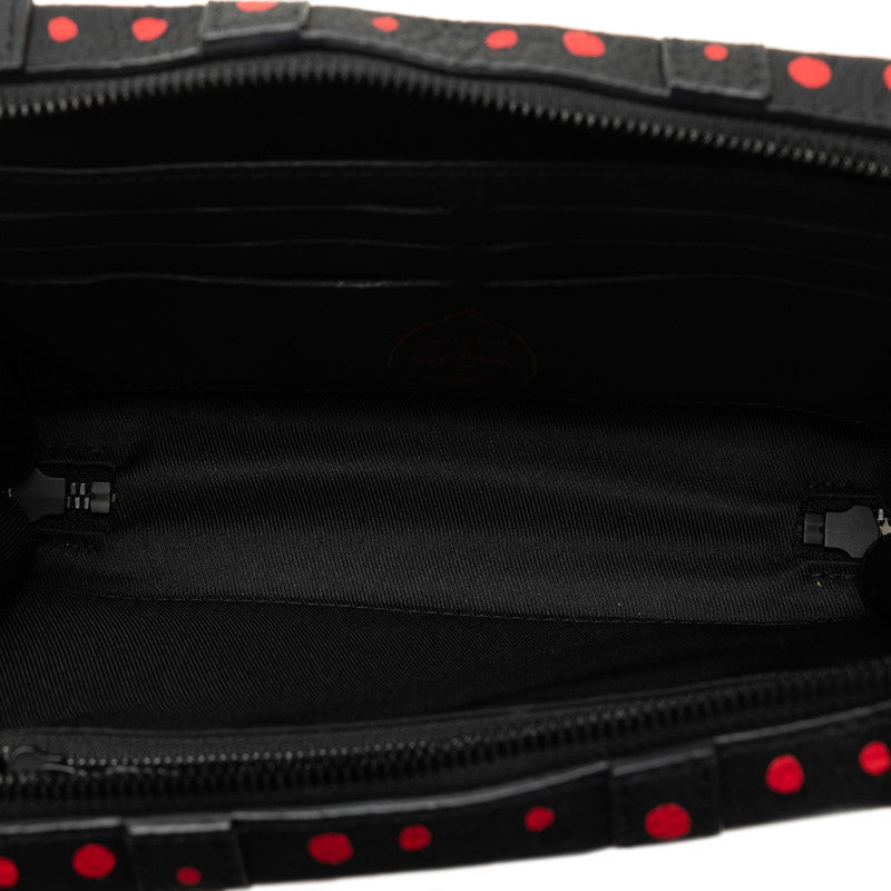ルイ ヴィトン ×草間彌生 モノグラム ドット ソフトトランク ウォレット LV ショルダーバッグ M81905 ブラック レッド レザー レディース LOUIS VUITTON 【中古】