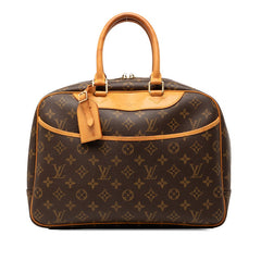 ルイ ヴィトン モノグラム ドーヴィル ハンドバッグ M47270 ブラウン PVC レザー レディース LOUIS VUITTON 【中古】