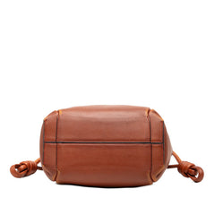 ロエベ アナグラム フラメンコノット トートバッグ ショルダーバッグ ブラウン レザー レディース LOEWE 【中古】
