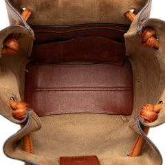ロエベ アナグラム フラメンコノット トートバッグ ショルダーバッグ ブラウン レザー レディース LOEWE 【中古】