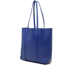 バレンシアガ ロゴプリント エブリデイ トート トートバッグ ショルダーバッグ 2WAY ブルー レザー レディース BALENCIAGA 中古
