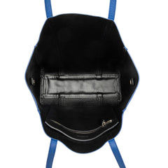 バレンシアガ ロゴプリント エブリデイ トート トートバッグ ショルダーバッグ 2WAY ブルー レザー レディース BALENCIAGA 中古