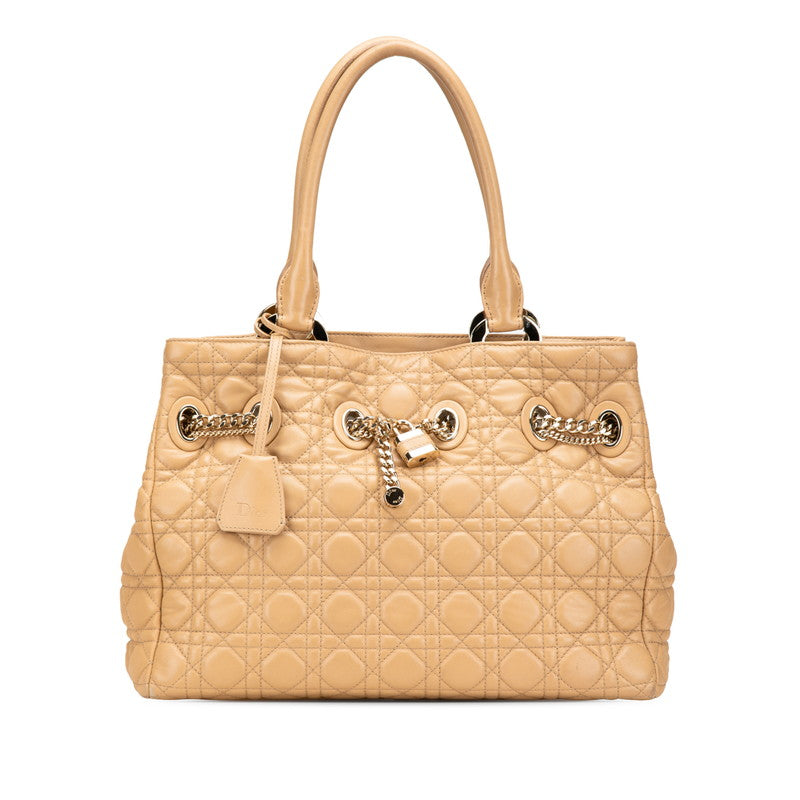 ディオール カナージュ レディディオール ハンドバッグ トートバッグ ブラウン ベージュ ラムスキン レディース Dior 【中古】
