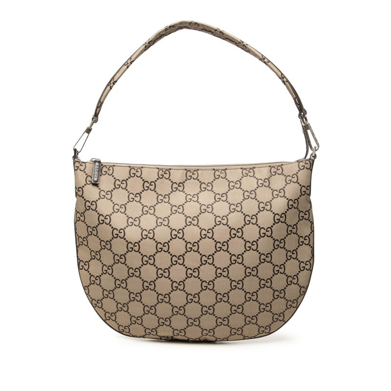 グッチ GGナイロン ワンショルダーバッグ 01389 3444 ベージュ ナイロン レザー レディース GUCCI 中古