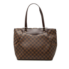 ルイ ヴィトン ダミエ ウェストミンスターGM トートバッグ ショルダーバッグ N41103 ブラウン PVC レザー レディース LOUIS VUITTON 【中古】