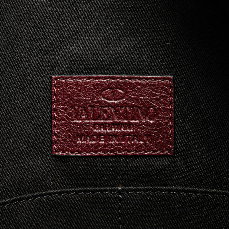 ヴァレンティノ ロックスタッズ トートバッグ ハンドバッグ パープル レザー レディース VALENTINO 【中古】