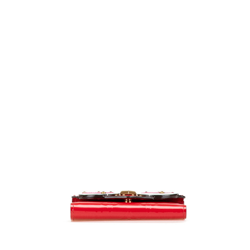 ルイ ヴィトン モノグラム ヴェルニ ポルトフォイユ ヴィクトリーヌ 三つ折り財布 M62317 スリーズ レッド パテントレザー レディース LOUIS VUITTON 【中古】