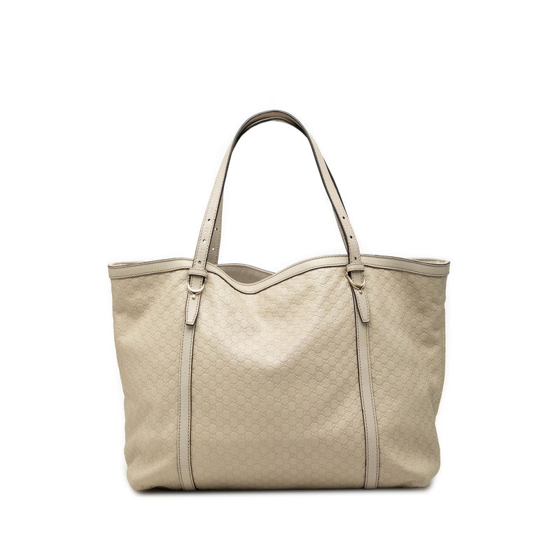 グッチ マイクログッチシマ トートバッグ ショルダーバッグ 309613 アイボリー ホワイト レザー レディース GUCCI 【中古】