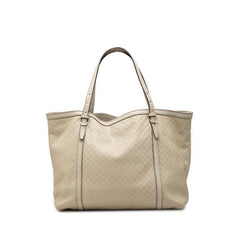 グッチ マイクログッチシマ トートバッグ ショルダーバッグ 309613 アイボリー ホワイト レザー レディース GUCCI 【中古】