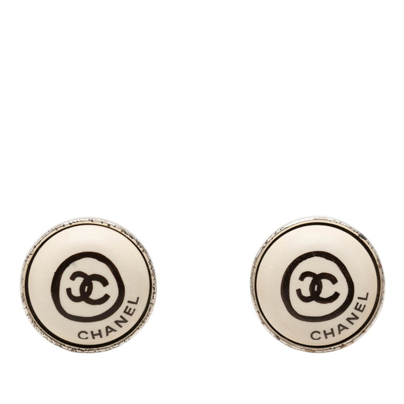 シャネル ココマーク ロゴ 00T イヤリング シルバー ホワイト メタル レディース CHANEL 【中古】