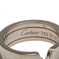 カルティエ C2 リング 指輪 #51 K18WG ホワイトゴールド レディース CARTIER 【中古】