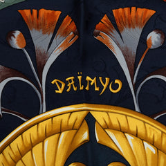 エルメス カレ90 DAIMYO PRINCES DU SOLEIL LEVANT 大名 日出る国の皇子 スカーフ 大判 ネイビー系 マルチカラー シルク レディース HERMES 中古