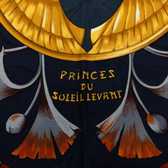 エルメス カレ90 DAIMYO PRINCES DU SOLEIL LEVANT 大名 日出る国の皇子 スカーフ 大判 ネイビー系 マルチカラー シルク レディース HERMES 中古