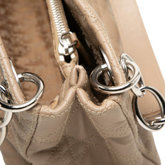 ディオール カナージュ レディディオール イーストウエスト ハンドバッグ チェーン ロゴチャーム ベージュ レザー レディース Dior 【中古】