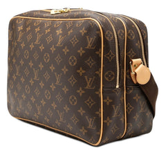 ルイ ヴィトン モノグラム リポーターGM 斜め掛け ショルダーバッグ M45252 ブラウン PVC レザー レディース LOUIS VUITTON 【中古】