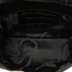 サルヴァトーレフェラガモ ヴァラリボン ミニ ショルダーバッグ ブラック レザー レディース Salvatore Ferragamo 【中古】