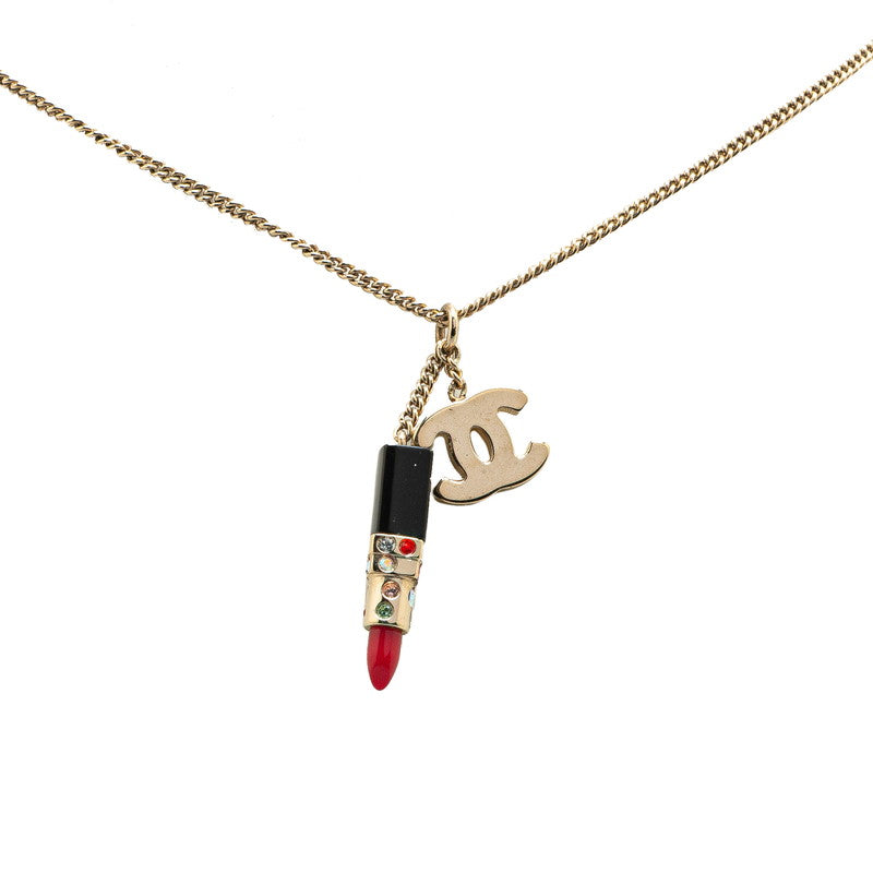 シャネル ココマーク リップ モチーフ ネックレス ゴールド メッキ レディース CHANEL 【中古】