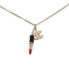 シャネル ココマーク リップ モチーフ ネックレス ゴールド メッキ レディース CHANEL 【中古】