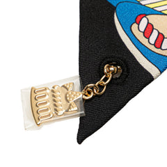 エルメス ツイリー チャーム La Patisserie Francaise パティスリー フランセーズ スカーフ ブラック マルチカラー シルク レディース HERMES 【中古】