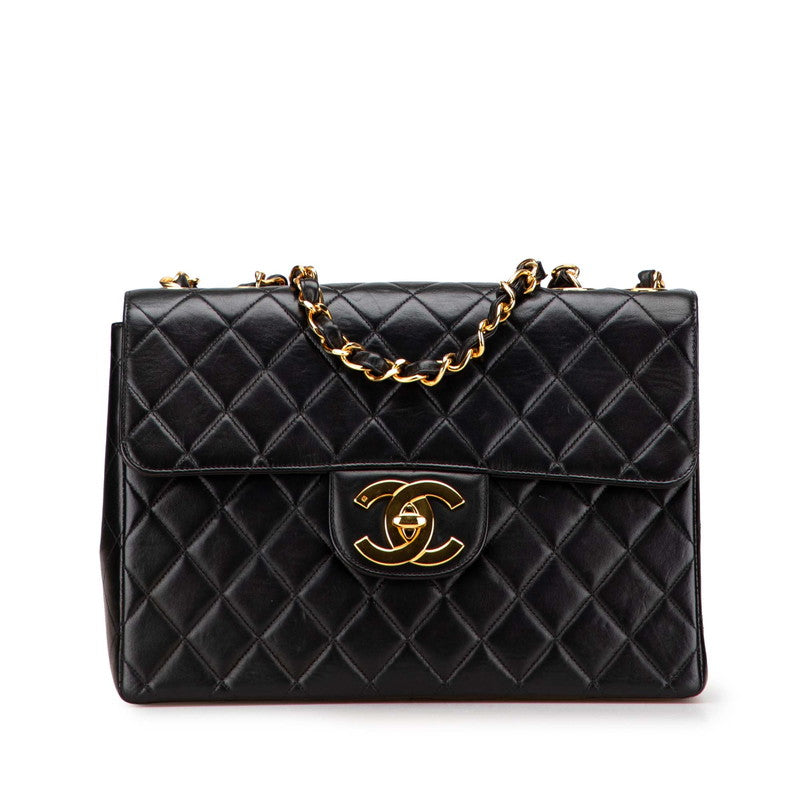 シャネル マトラッセ30 ココマーク チェーン ショルダーバッグ ブラック ラムスキン レディース CHANEL 【中古】