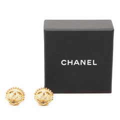 シャネル ココマーク シェルモチーフ イヤリング ゴールド メッキ ラインストーン レディース CHANEL 【中古】