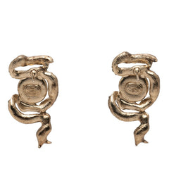 シャネル ココマーク パール リボン モチーフ ピアス 18C ゴールド メッキ ラインストーン レディース CHANEL 【中古】