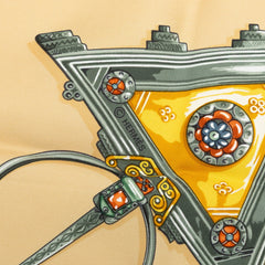 エルメス カレ90 砂漠のアクセサリー PARURES DES SABLES スカーフ ベージュ系 シルク レディース HERMES 中古