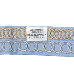 エルメス ツイリー MAILLONS マイヨン 鎖の環 スカーフ ブルー シルク レディース HERMES 【中古】
