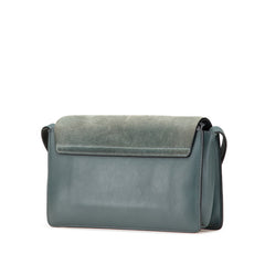 クロエ フェイ スモール 斜め掛け ショルダーバッグ ライトブルー スウェード レザー レディース Chloe 【中古】