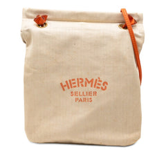 エルメス アリーヌPM ショルダーバッグ ベージュ オレンジ トワルシェブロン レザー レディース HERMES 【中古】