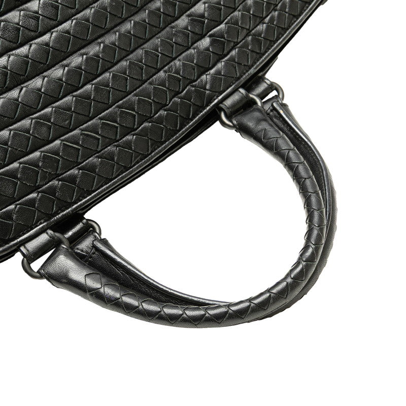 ボッテガヴェネタ イントレチャート トートバッグ ハンドバッグ ブラック レザー レディース BOTTEGAVENETA 【中古】