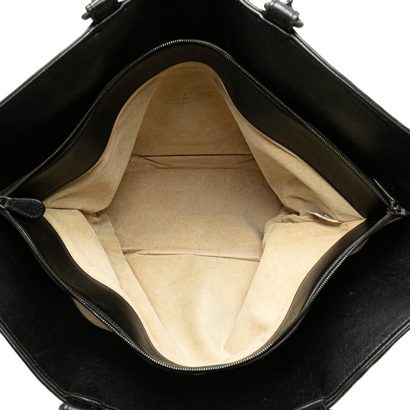 ボッテガヴェネタ イントレチャート トートバッグ ハンドバッグ ブラック レザー レディース BOTTEGAVENETA 【中古】
