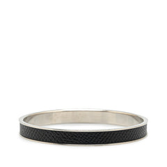 エルメス ケリーバングル カデナ モチーフ バングル シルバー ブラック メタル レザー レディース HERMES 【中古】