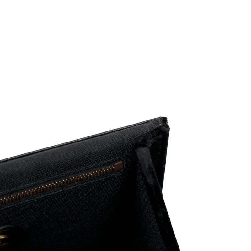 フェンディ スクエアバッグ ハンドバッグ ブラック ベロア レザー レディース FENDI 【中古】