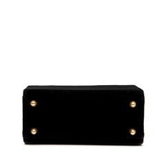 フェンディ スクエアバッグ ハンドバッグ ブラック ベロア レザー レディース FENDI 【中古】