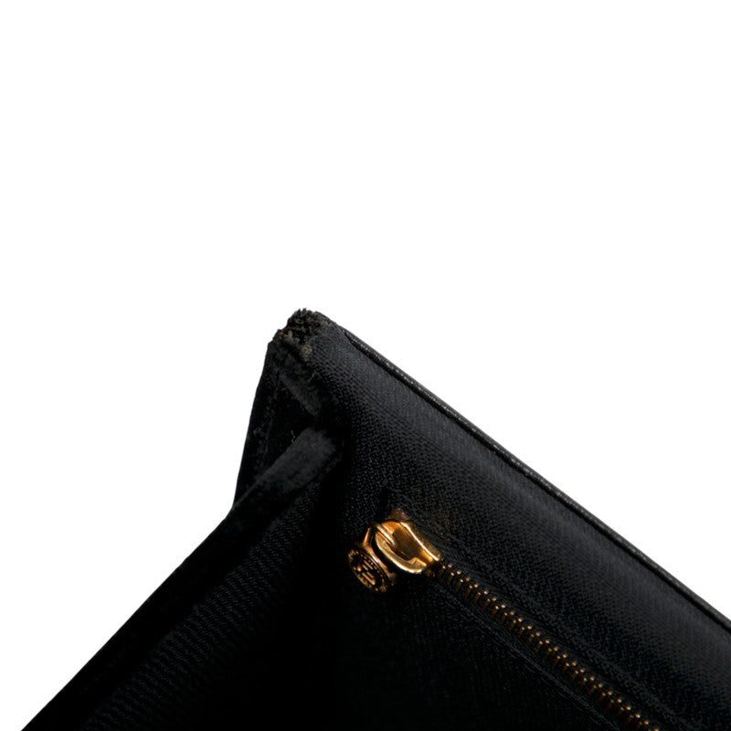 フェンディ スクエアバッグ ハンドバッグ ブラック ベロア レザー レディース FENDI 【中古】