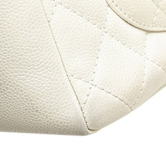 シャネル マトラッセ ココマーク チェーン トートバッグ ショルダーバッグ ホワイト キャビアスキン レディース CHANEL 【中古】