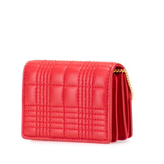 バーバリー ロゴ チェーン ショルダーウォレット レッド レザー レディース BURBERRY 【中古】