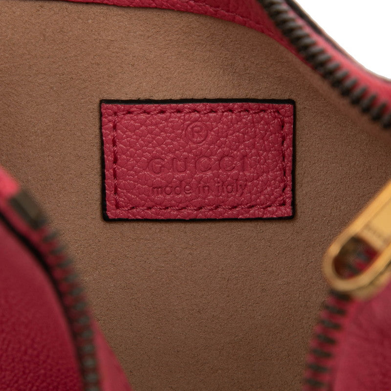 グッチ GGマーモント アフロディーテ ミニ ハンドバッグ ショルダーバッグ 739076 ピンク レザー レディース GUCCI 【中古】
