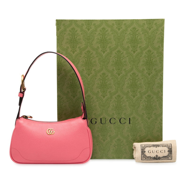 グッチ GGマーモント アフロディーテ ミニ ハンドバッグ ショルダーバッグ 739076 ピンク レザー レディース GUCCI 【中古】