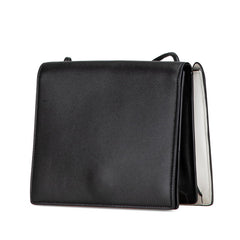 サンローラン 斜め掛け ミニ ショルダーバッグ ブラック ホワイト レザー レディース SAINT LAURENT 【中古】