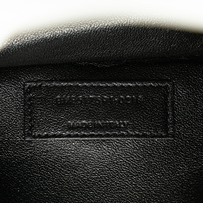 サンローラン 斜め掛け ミニ ショルダーバッグ ブラック ホワイト レザー レディース SAINT LAURENT 【中古】