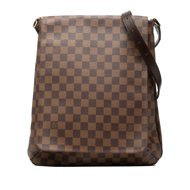 ルイ ヴィトン ダミエ ミュゼット 斜め掛け ショルダーバッグ N51302 ブラウン PVC レザー レディース LOUIS VUITTON 中古