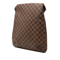 ルイ ヴィトン ダミエ ミュゼット 斜め掛け ショルダーバッグ N51302 ブラウン PVC レザー レディース LOUIS VUITTON 中古