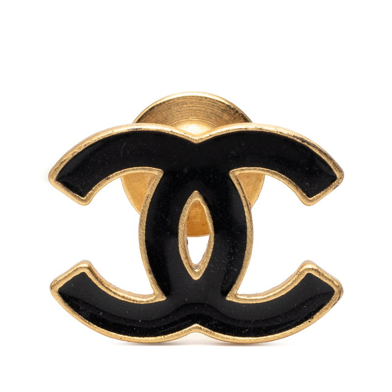 シャネル ココマーク ブローチ ピンブローチ 02A ゴールド ブラック メッキ GP レディース CHANEL 【中古】